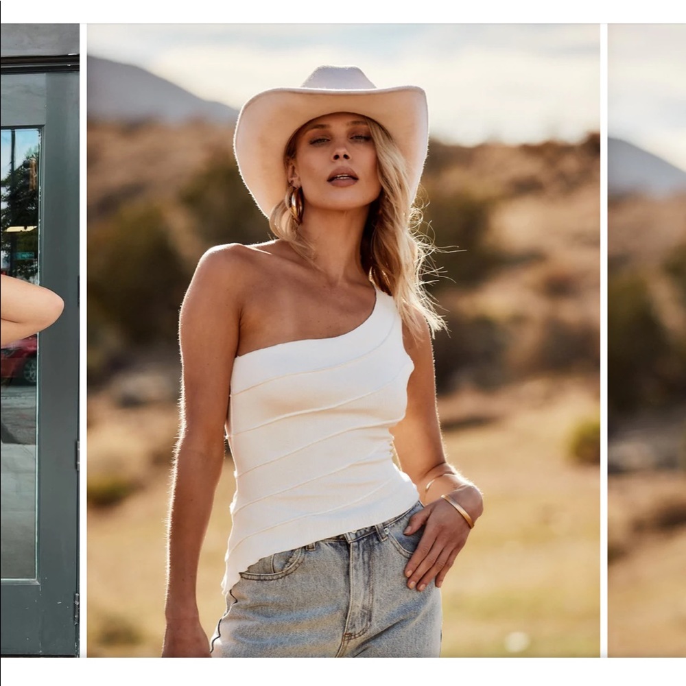 White One Shoulder Top